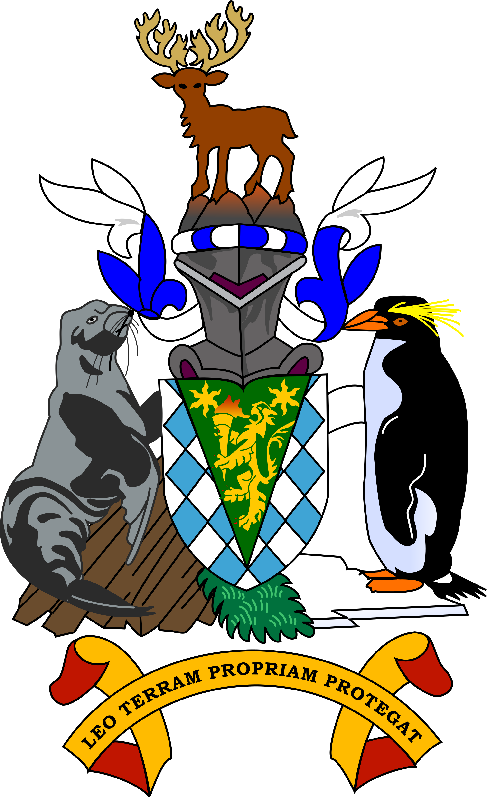 Despite Eradication Reindeer Are Still Present On The - South Georgia And The South Sandwich Islands Coat Of (2000x3270), Png Download