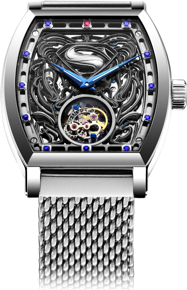 Wan Xi Quan New “man Of Steel” Tourbillon - Memorigin Superman Watch (600x606), Png Download