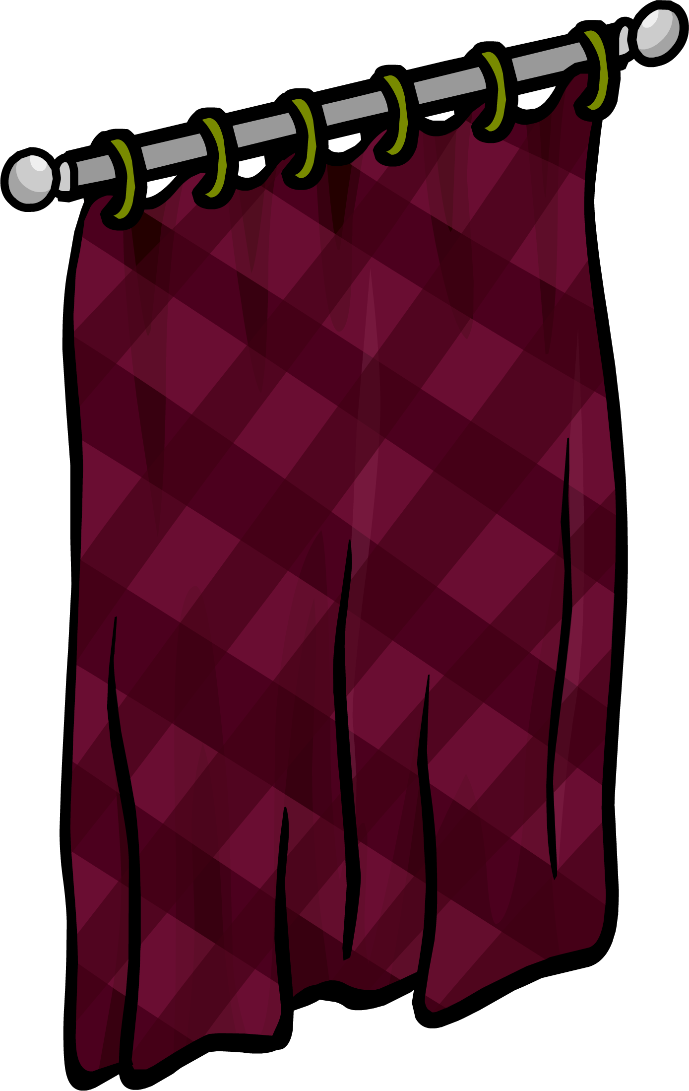 Burgundy Curtains Sprite 001 - Curtain (1389x2198), Png Download