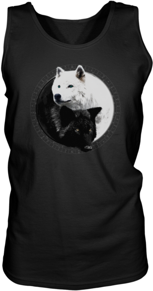 Yin Yang Wolf Inspired By Witchcraft & Wicca - The Mountain Yin Yang Wolves Adult T-shirt (600x600), Png Download