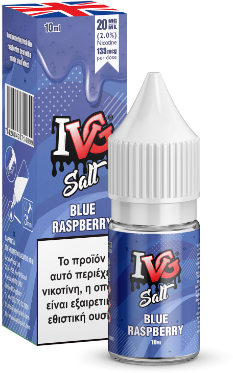 Ivg Nic Salt Blue Raspberry 20mg 10ml - Vg Salt Bubblegum (750x962), Png Download