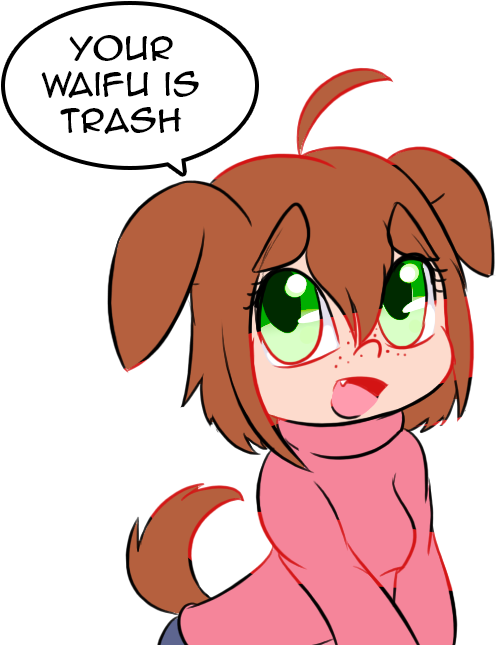 Happy Waifu Wednesday - Your Waifu Is Trash Transparent (650x650), Png Download