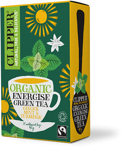 Organic Fairtrade Green Energise Tea 20 Bags - Clipper Organic Pure Green Tea (600x600), Png Download