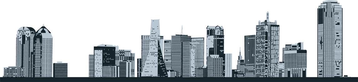 Simple City Skyline U2013 Free Clip Art - Clipart City (1145x264), Png Download