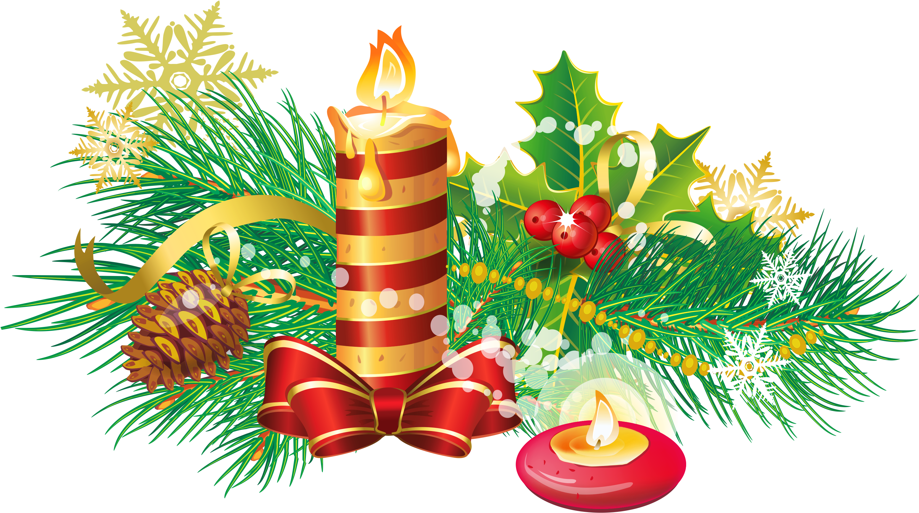 Transparent Christmas Candle Png Clipart - Christmas Day (3191x1964), Png Download