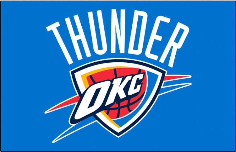 Oklahoma City Thunder Laser Cut Blue License Plate (350x435), Png Download
