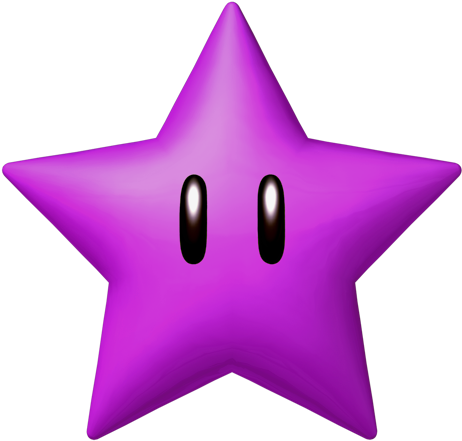 Purple Star Smw3d - Red Star Mario (484x484), Png Download