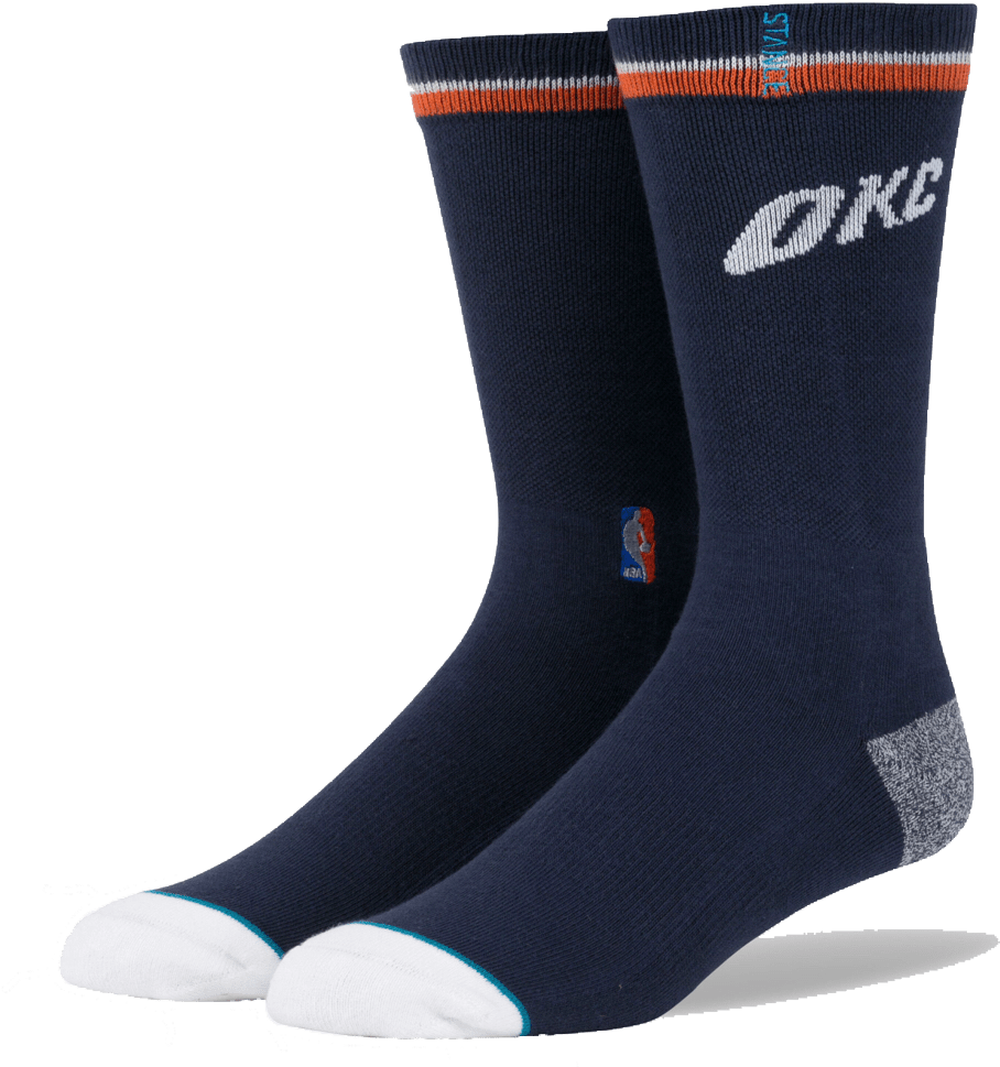 Okc Thunder Stance Nba Casual Logo Socks Navy - Medias Stance (1000x1000), Png Download