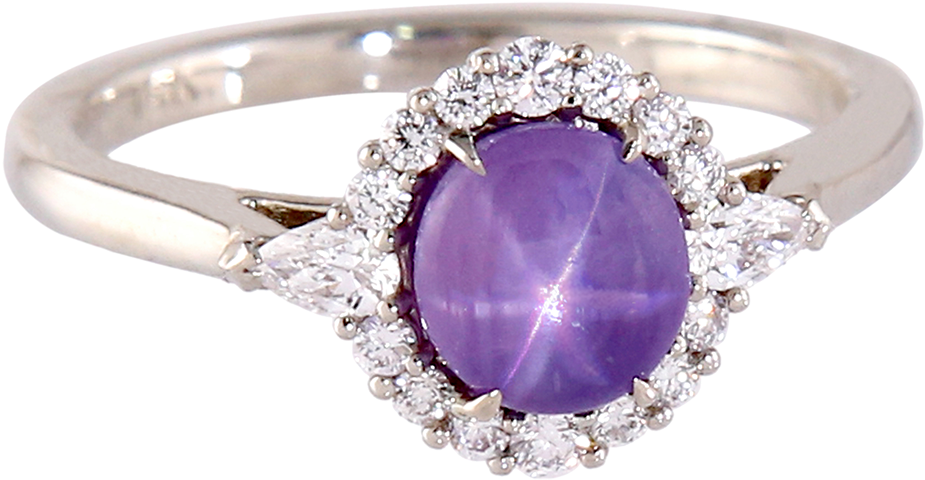 Purple Star Sapphire Ring - Engagement Ring (1024x1024), Png Download