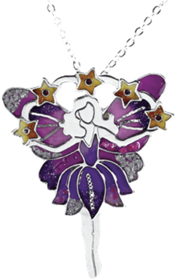 Purple Star Fairy Pendant - Purple Fairy Pendant Medallion Necklace Accessory (555x555), Png Download