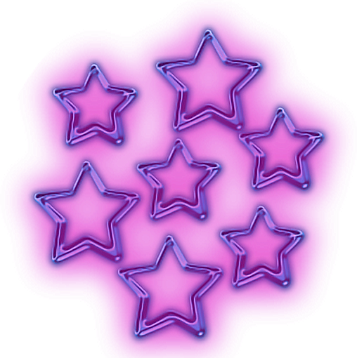 Neon Stars Png (508x510), Png Download