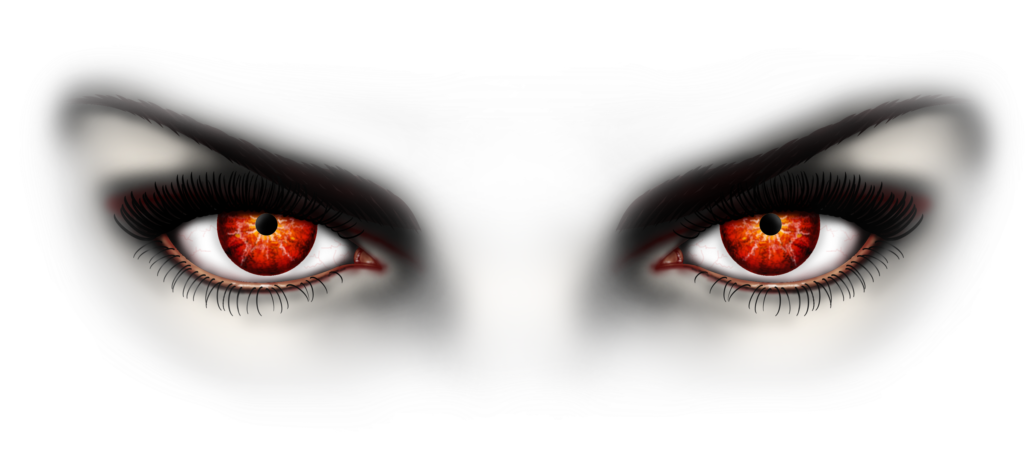 Devil eyes. Злые глаза. Глаза вампира. Глаза на белом фоне. Страшные глаза на прозрачном фоне