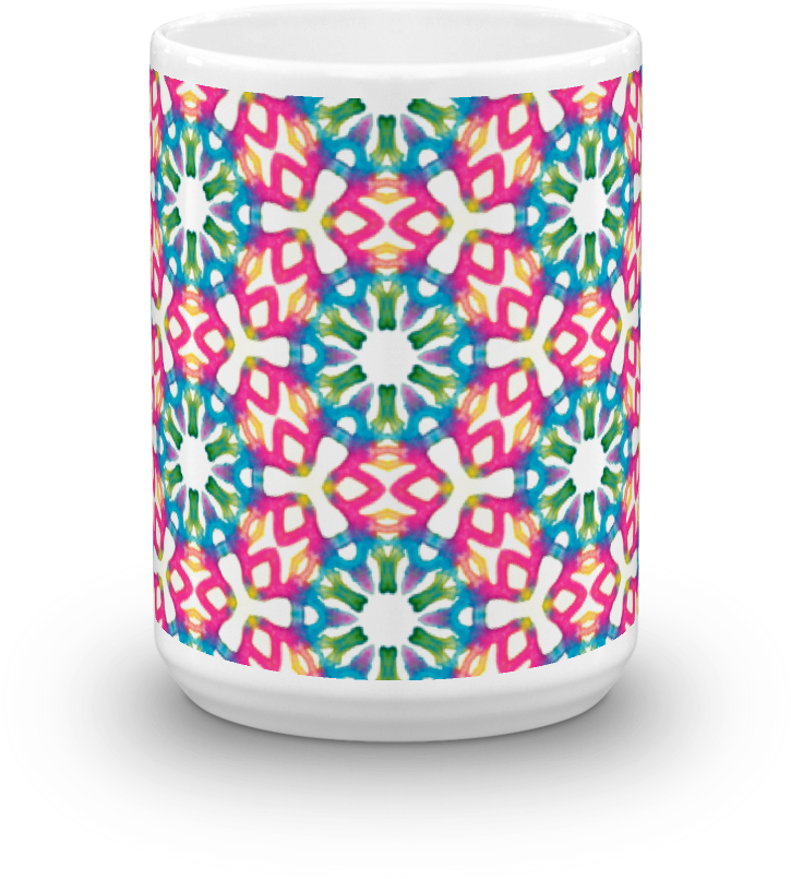 Hippy Watercolor Mug Made In The Usa By Leah Quinn - Circle (1000x1000), Png Download