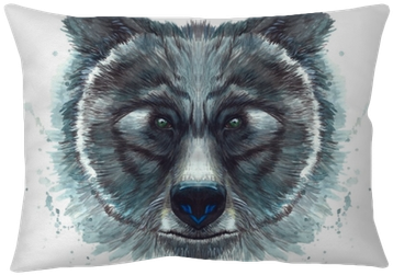 Painted Drawing With Watercolor Head Of A Bear Portrait - Desenho Pintado De Aquarela (400x400), Png Download