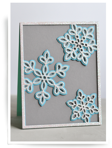 Shimmer Snowflake Frame Layer Set - Birch Press Design Shimmer Snowflake Frame Layer Set (400x510), Png Download