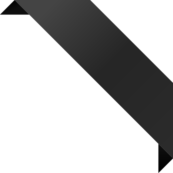 Corner Ribbon - Black Corner Ribbon Png (600x600), Png Download