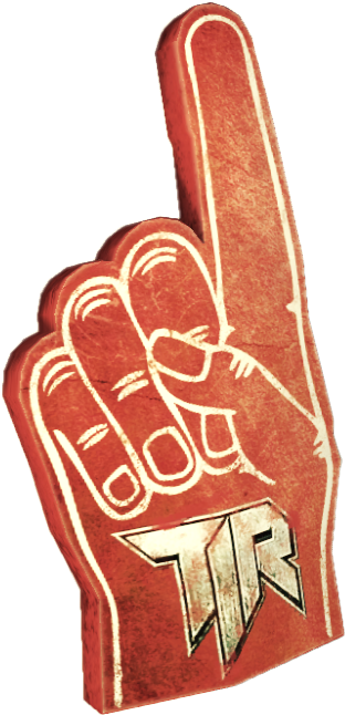 Dead Rising Foam Hand - Palm Printed Giant Foam Hand Pointy Finger (339x645), Png Download