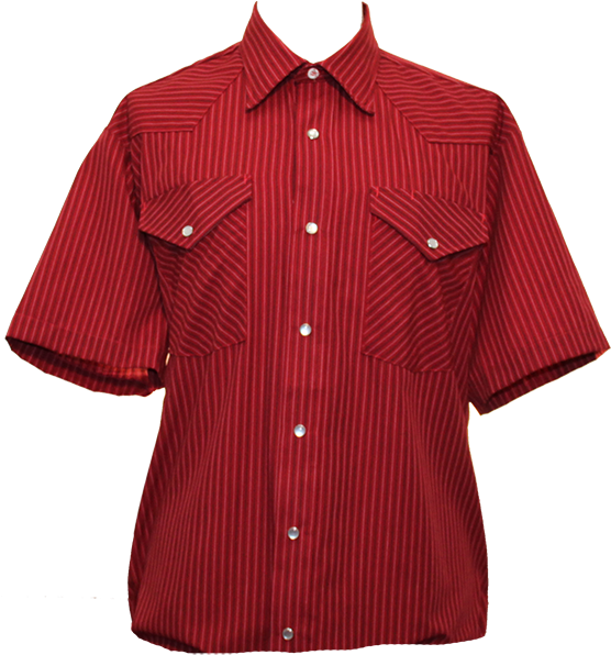 21488 Red Pinstripe Western Work Shirt - Shirt (600x600), Png Download