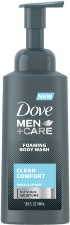 Men Care Clean Comfort Foaming Body Wash - Dove Foam Body Wash (459x460), Png Download