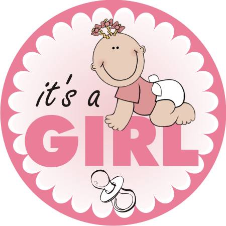 Clip Art Stock Clip Its Girl - It's A Boy Round Stickers (450x450), Png Download