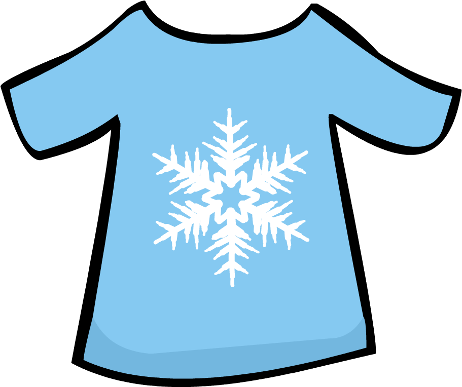 Old Snowflake T-shirt - Blue Clothing Club Penguin (946x765), Png Download