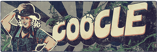 Google Pays Tribute To First Superwoman From India - Fearless Nadia Google Doodle (550x220), Png Download