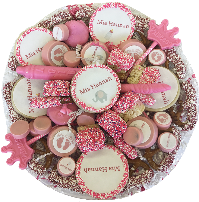 "it's A Girl" Cookie And Treat Platter - Birthday Cake (694x696), Png Download