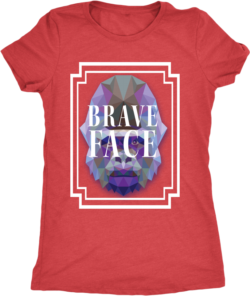 Brave Face Women's Triblend T-shirt - Adventure T-shirt, Vacation Tee, Traveling Shirt, Vacation (1024x1024), Png Download