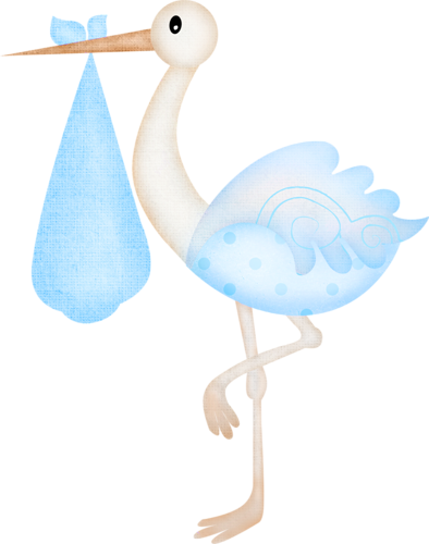 Standing Stork Baby Shower Babies, Clipart Baby - Its A Girl Png (394x500), Png Download