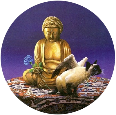 Enlightenment And Purrsuasion By Gage Taylor And Uriel - Painting (400x399), Png Download
