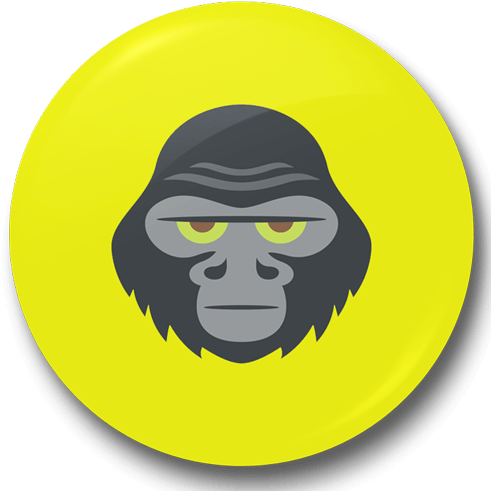 Gorilla Face Badge - Gorilla Emoji (500x500), Png Download