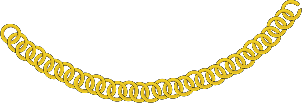 Gold Chain, Curved As A Necklace Clip Art At Clker - Gold Necklace Clipart (600x206), Png Download