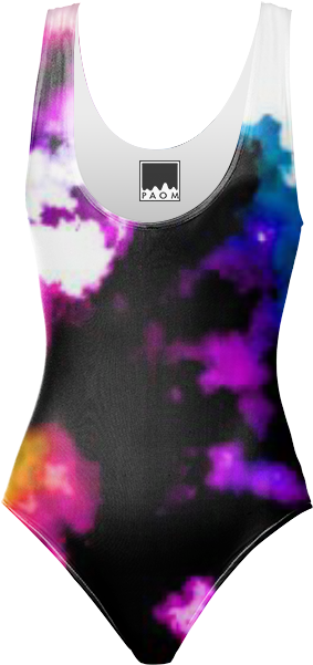 Watercolor One Piece Swimsuit $98 - Maillot (400x621), Png Download