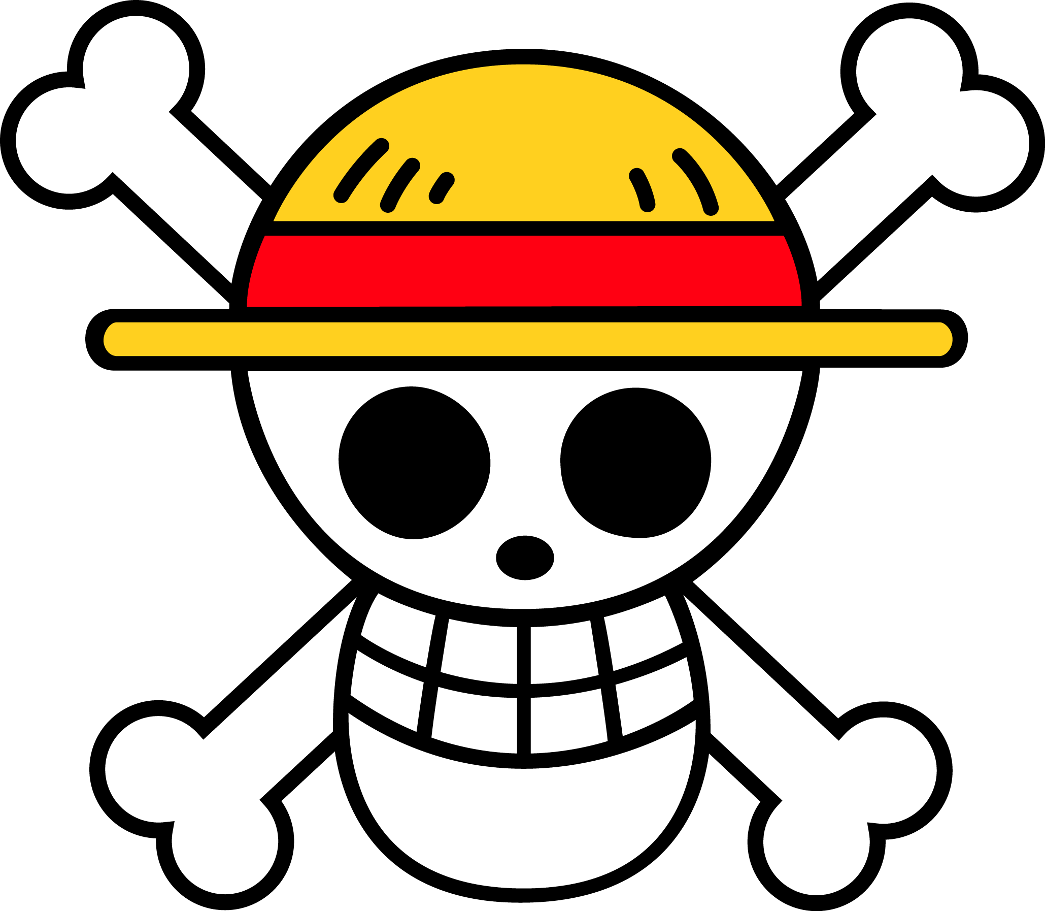 Straw Clipart Hey - One Piece Jolly Roger (2059x1794), Png Download