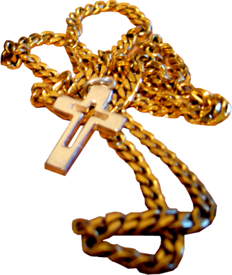 15 Gold Cross Psd Images - Gold Chain Cross Png (338x400), Png Download