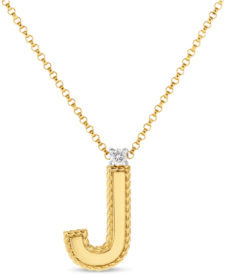 Roberto Coin Block Letter Pendant " - Roberto Coin Gold Letter Necklace (800x800), Png Download
