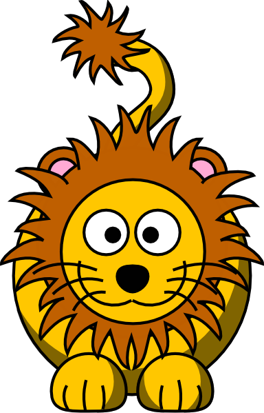 Lion Clipart Line Art - Cartoon Lion Clip Art (384x599), Png Download