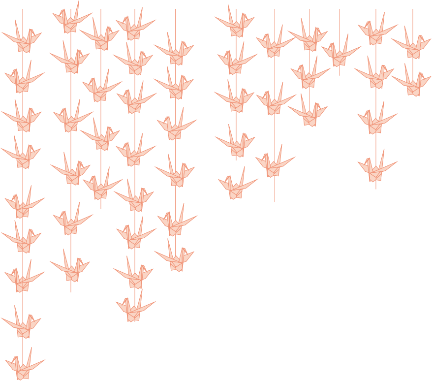 Paper Crane Garland - Leather (878x774), Png Download