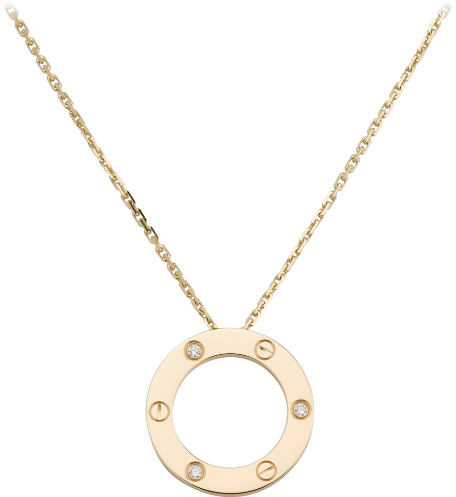 Love Necklace, 3 Diamondsyellow Gold, Diamonds - قلب كارتير لوف (941x1024), Png Download