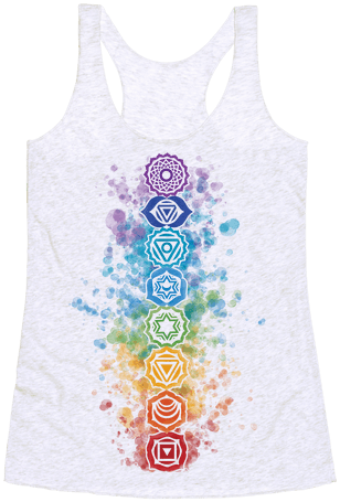 Watercolor Chakra Symbols Racerback Tank Top - Chakras Watercolor (484x484), Png Download