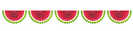 Watermelon Paper Bunting Garland (441x600), Png Download