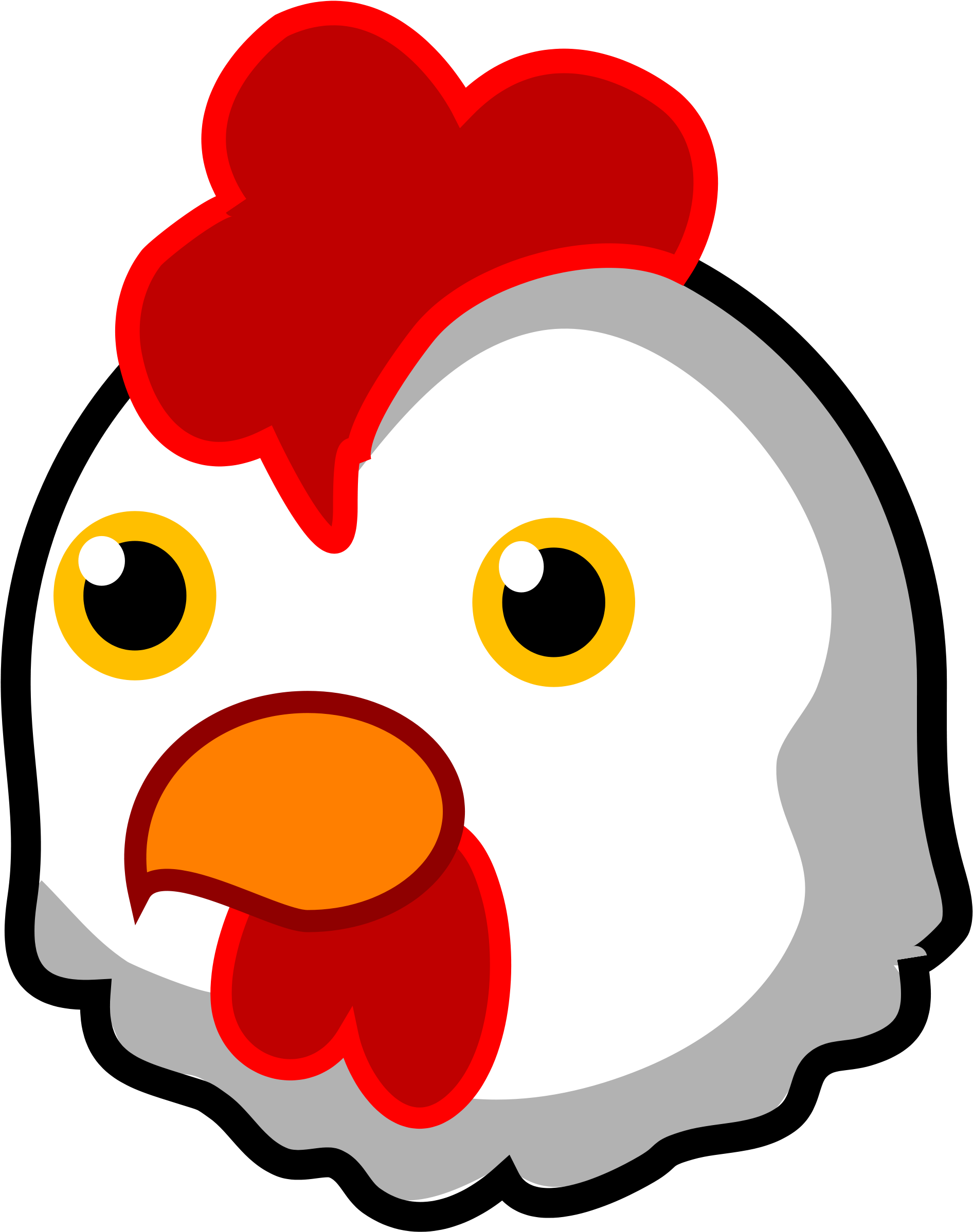 Chicken Head Png - Chicken Icon (2000x2508), Png Download