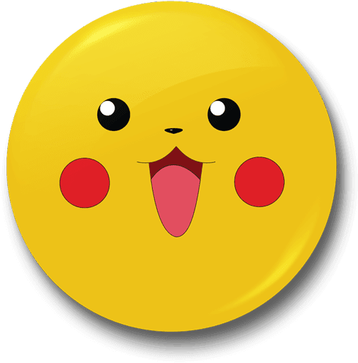Pikachu Badge - Smiley (528x528), Png Download