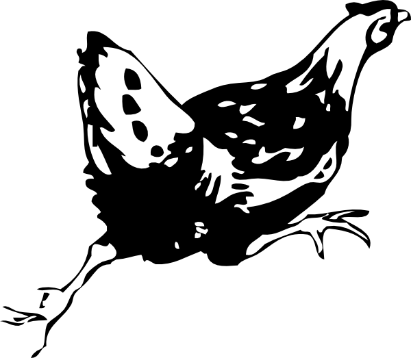 Running Hen Svg Clip Arts 600 X 523 Px (600x523), Png Download