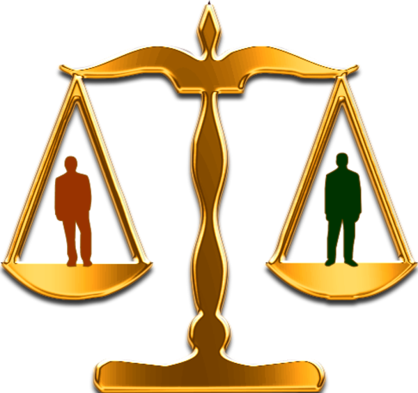 Svg Freeuse Stock Lawyer Laywer Free On Dumielauxepices - Scales Of Justice Clip Art (600x564), Png Download