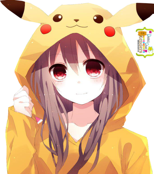 Pikachu, Anime, And Anime Girl Image - Anime Girl Pikachu Hoodie (500x566), Png Download