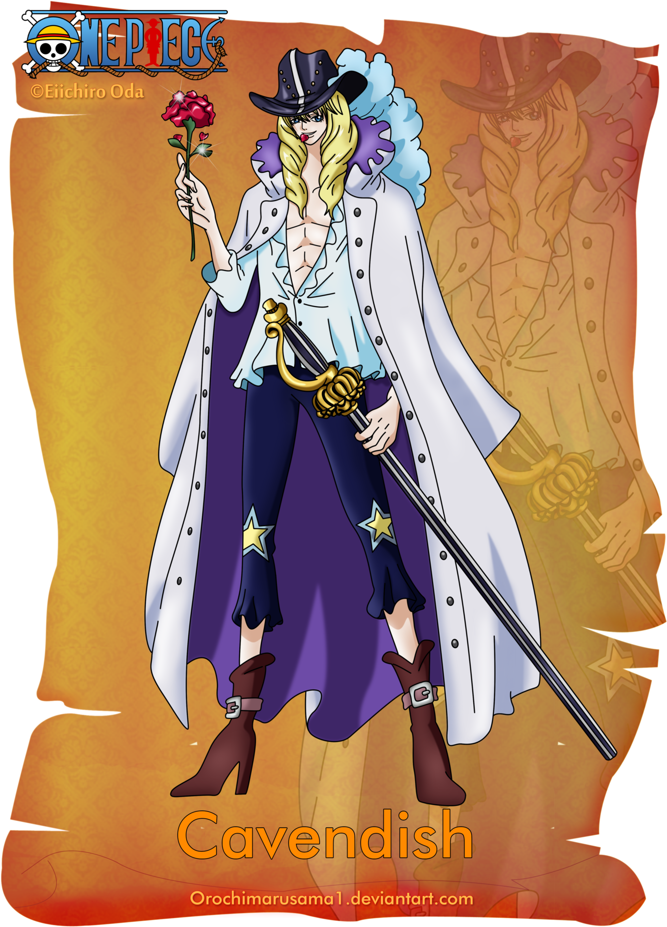 Anime, Orochimarusama1, One Piece, Cavendish, Fanart, (1600x1951), Png Download