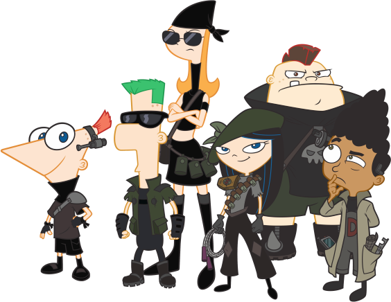 Gang Clipart - Phineas And Ferb Across The 2nd Dimension Characters (564x436), Png Download