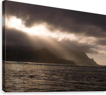 Storm Clouds, Hanalei Bay, Kauai, Hawaii Canvas Print - Storm Clouds Hanalei Bay Kauai Hawaii Canvas Art - (429x386), Png Download