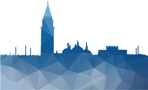 Skyline Venice Lowpoly Blue Shade St Mark' - Venice (510x340), Png Download